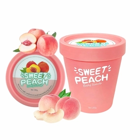 Body Scrub Body Exfoliator Skin Care Organic Moisturizer Hydrating Nourishing Smooth Exfoliating Scrub Peach Body Hand Foot Scrub Beauty 9.88Ounce Dry Skin Elitzia ETPHO1