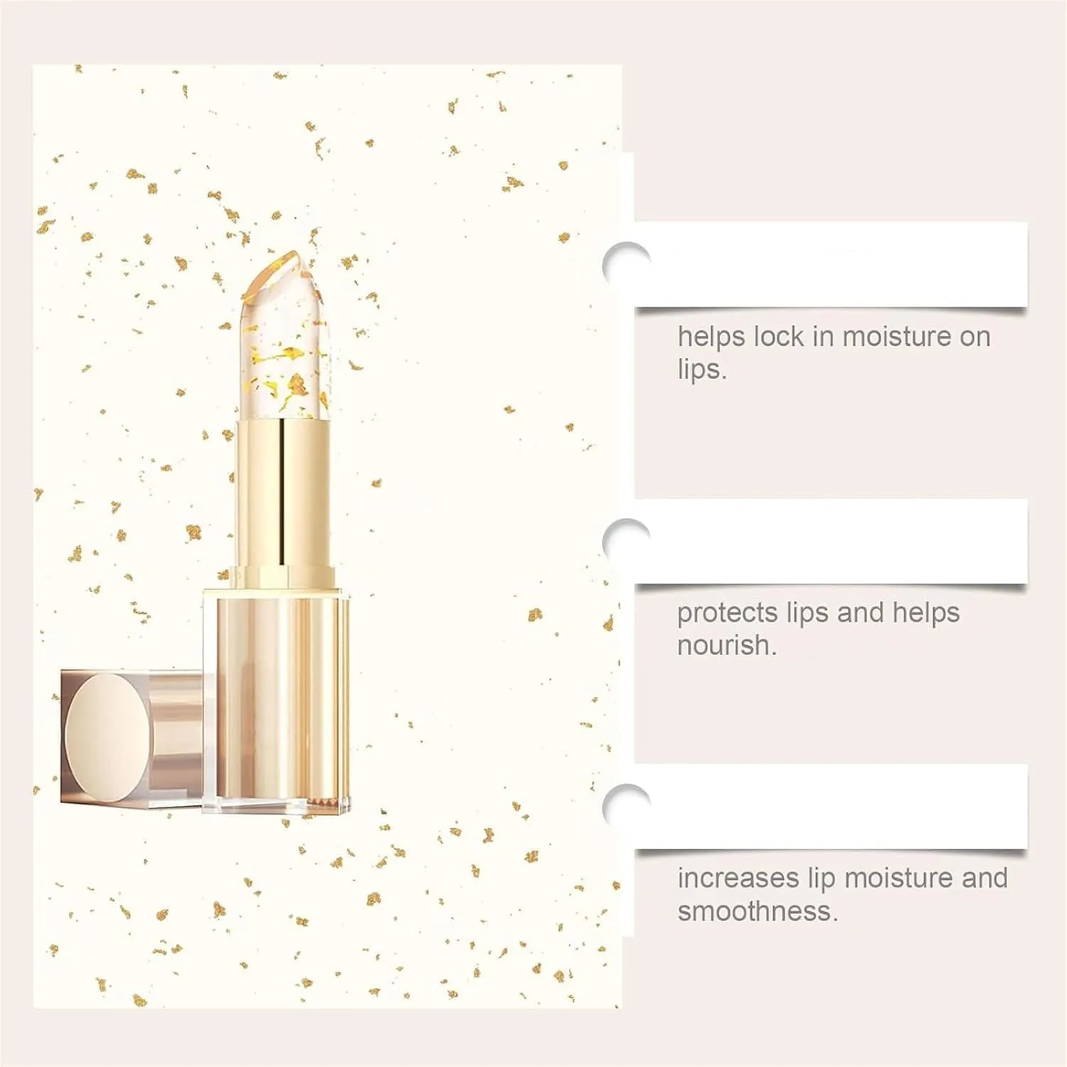 Bridal Bronze Lipstick,Bridal Bronze Hardpointing Transferproof Color Changing Lipstick Long Lasting,Transparent Temperature Color Change Lip Gloss With Gold Flakes Moisturizing Glossy (1pcs)