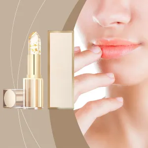 Bridal Bronze Lipstick,Transferproof Color Changing Lip Gloss, Gold Foil Moisturizing Gloss Lip Long Lasting 24 Hours Deep Nourishment, Crystal Ph Lipstick Color Changing for Women (1pcs)