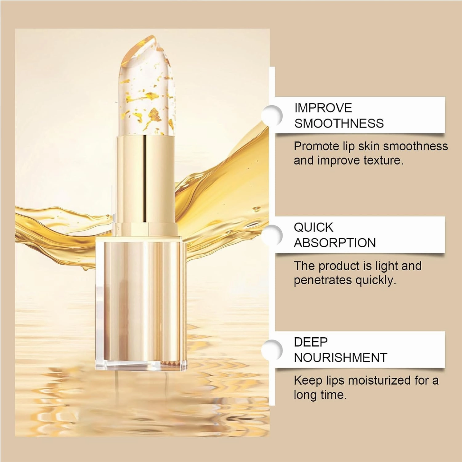 Bymolia Transferproof Color Changing Lipstick, Colors Changing Gold Foil, Crystal Color Changing, Shine, Long, Lasting, Moisturizing for Women Long Lasting 24 Hours (2pcs, 2.99 Ounce (Pack of 1))
