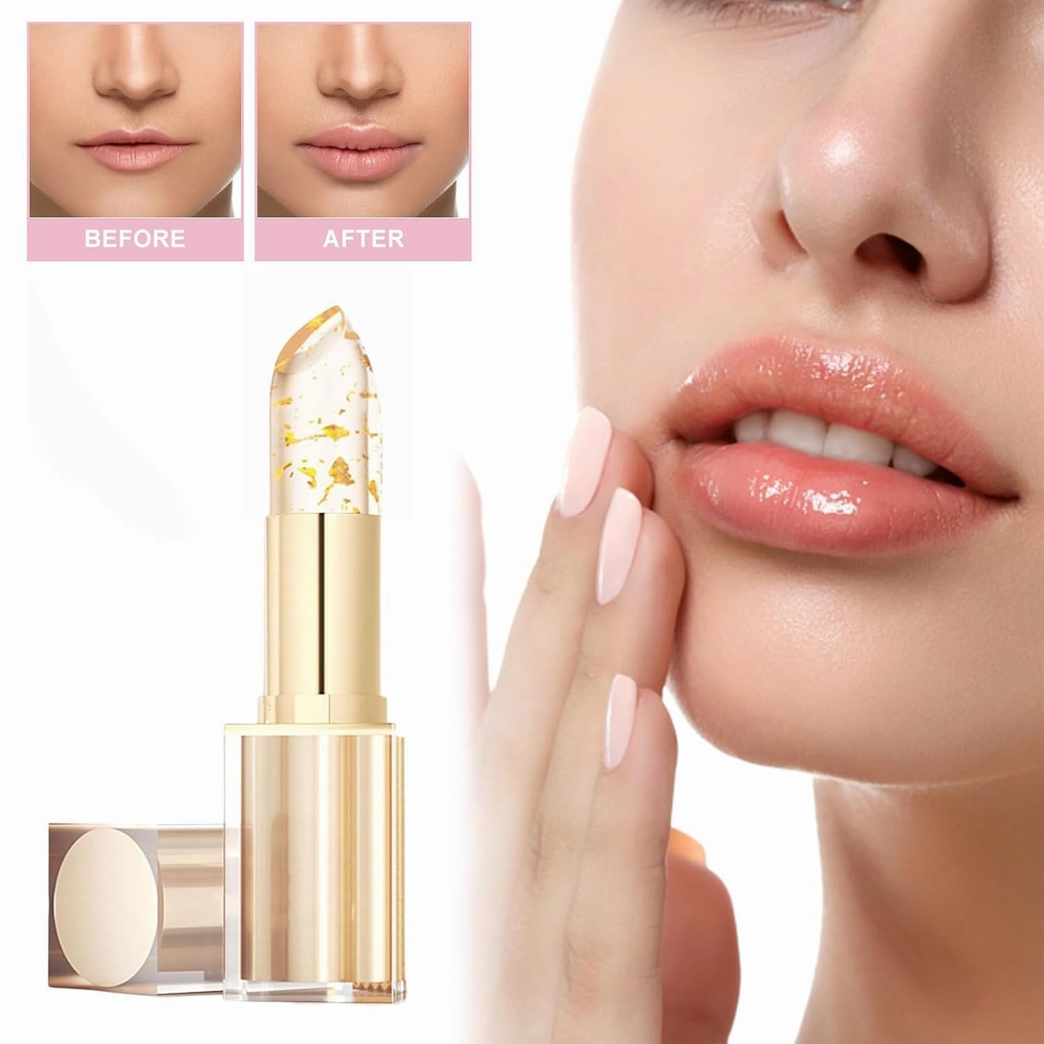 Bymolia Transferproof Color Changing Lipstick, Colors Changing Gold Foil, Crystal Color Changing, Shine, Long, Lasting, Moisturizing for Women Long Lasting 24 Hours (2pcs, 2.99 Ounce (Pack of 1))