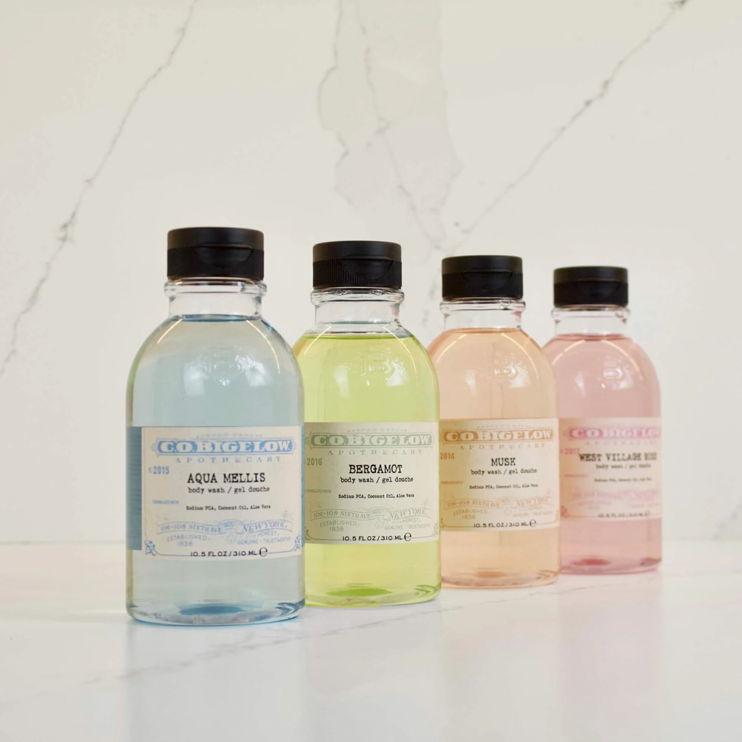 C.O. Bigelow Iconic Collection West Village Rose Body Wash, with Sodium PCA, Coconut Oil, Aloe Vera, 10.5 fl oz