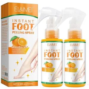 Callus Remover for Feet, Instant Foot Peeling Spray, Feet Scrubber Dead Skin Remover Cracked Heels Softener, Works Great with Any Foot File or Scrubber, Hydrating Exfoliating Spray (2 PCS,Orange)