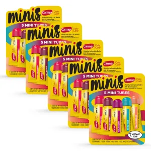 Carmex Daily Care Minis Moisturizing Lip Balm Tubes, SPF 15, Multi-Flavor Lip Balm Pack, 25 Count (5 Packs of 5)