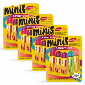 Carmex Daily Care Minis Moisturizing Lip Balm Tubes, SPF 15, Multi-Flavor Lip Balm Pack, 20 Count (4 Packs of 5)