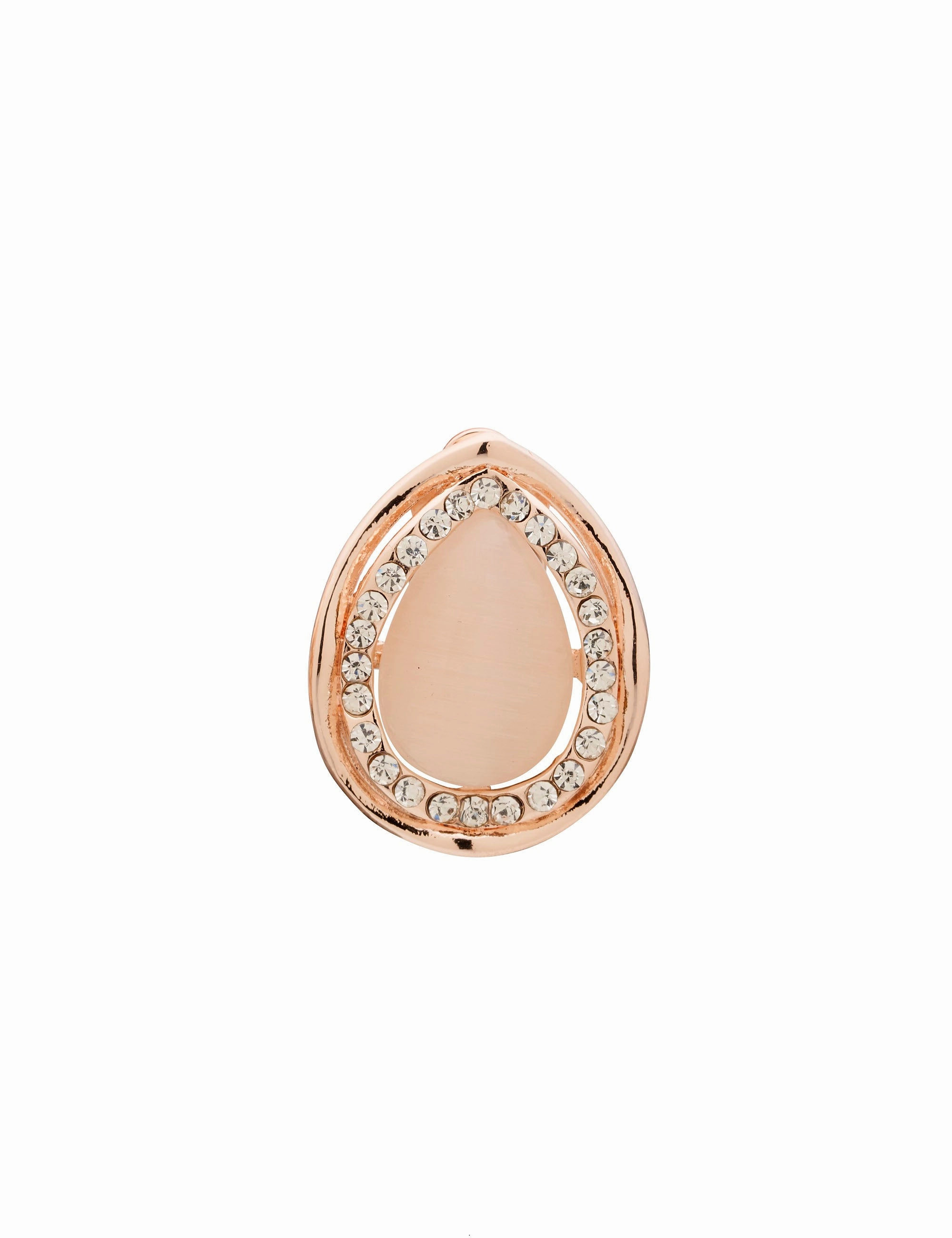 CATEYE AND CRYSTAL FRAMED CLIP ON EARRING