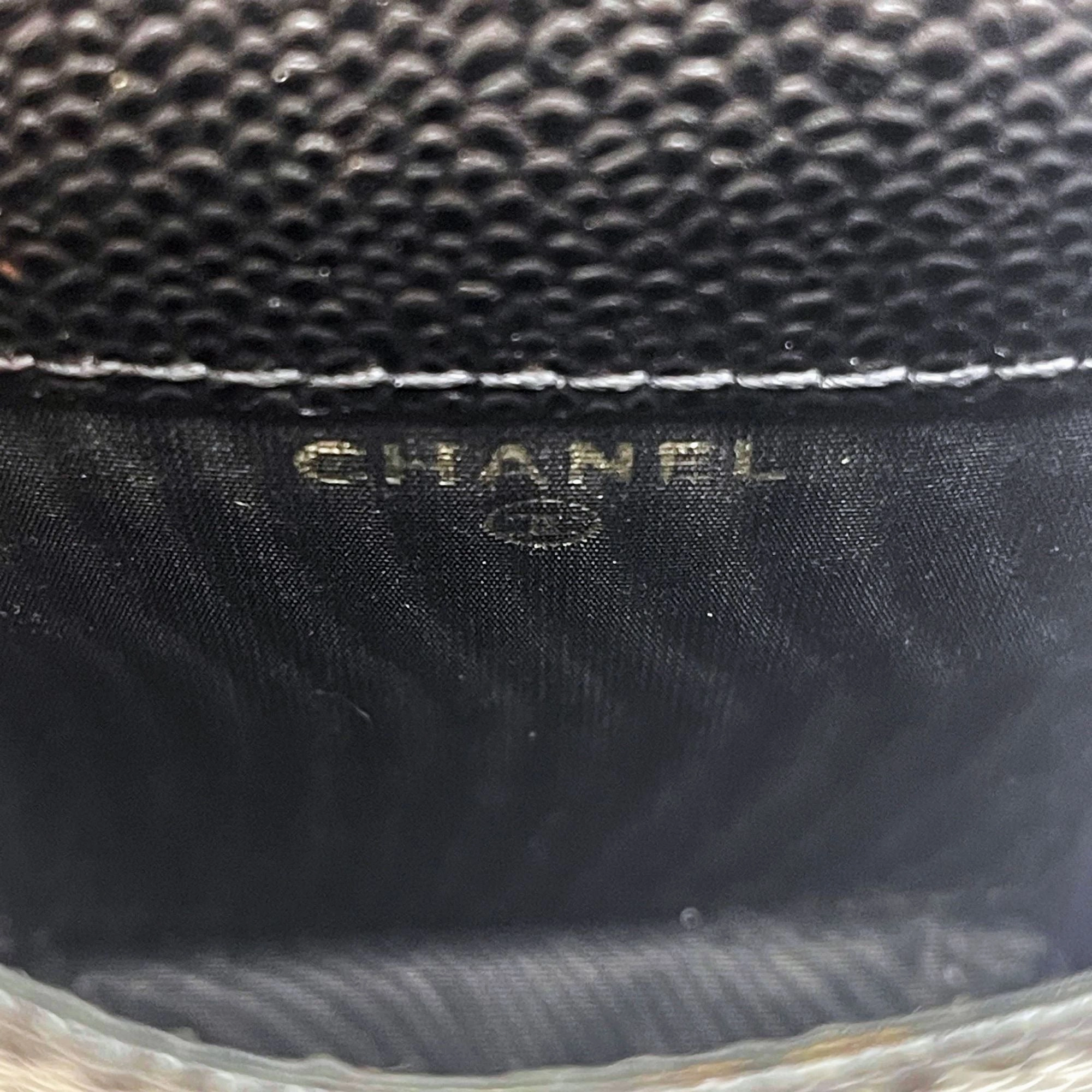 CHANEL Vintage Mini Flap Caviar Leather Pouch Cigarette Case Crossbody