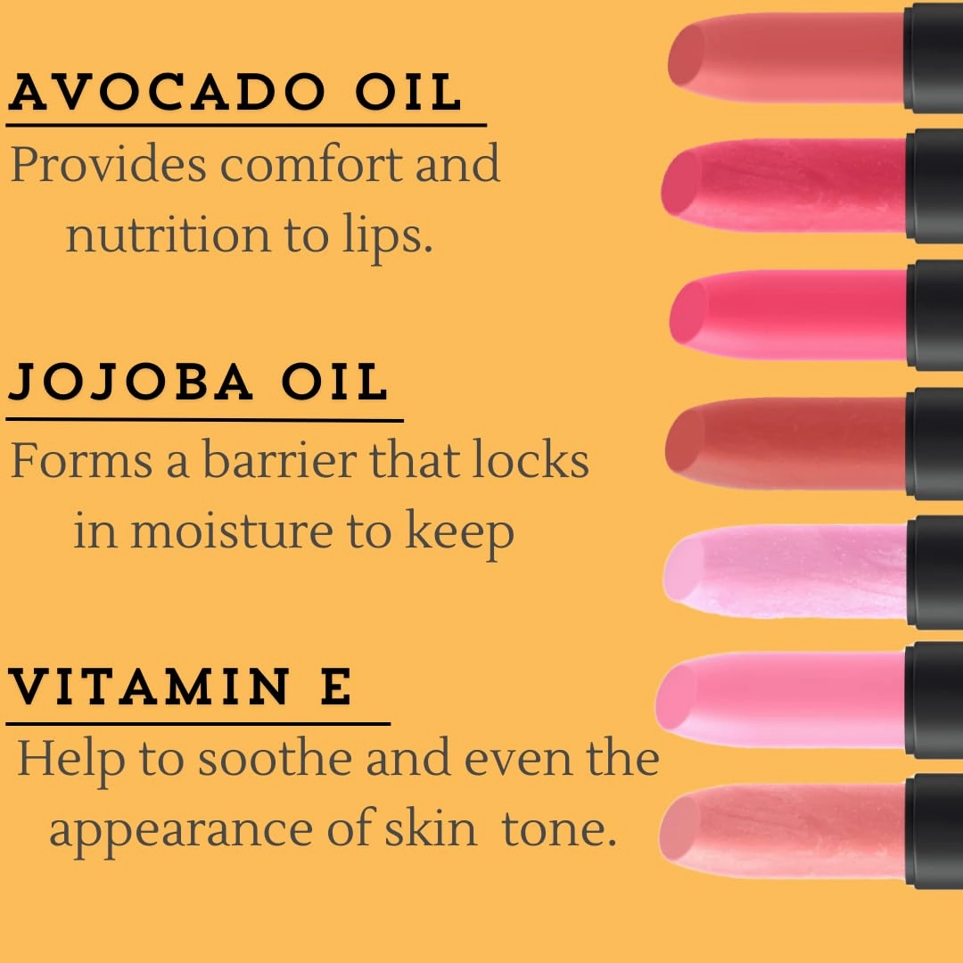 Charm my way high shine Lipsticks - Long Lasting, Nourishing with Avocado, Grape Seed and Jojoba Oils, Vitamin E, Cruelty-Free (Copper, 3g)