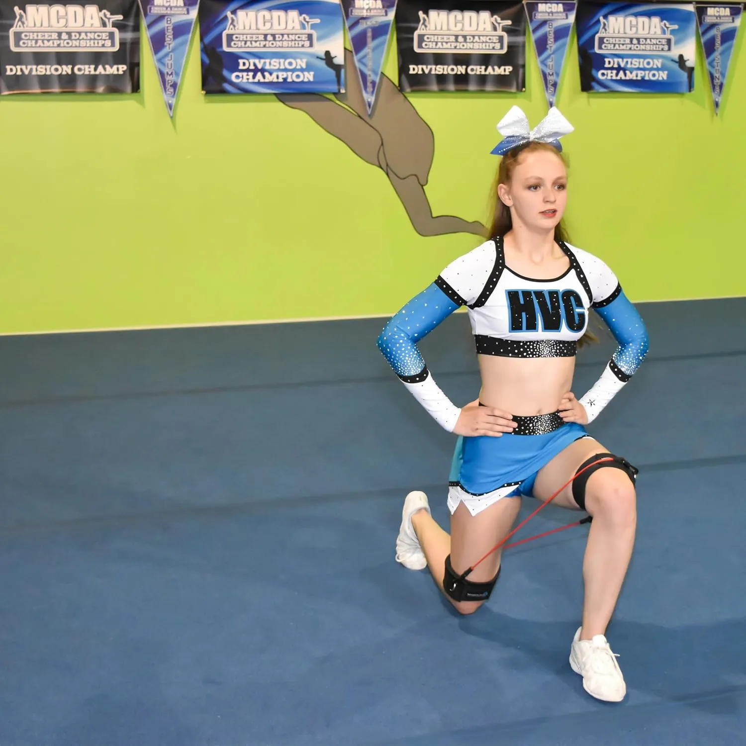Cheer Kinetic Bands Cheerleader Flexibility and Strength Training | Improve Jumps, Stunts, Landings | 4-Level Leg Resistance Bands & 12 Stunt Strap Color Options, Digital Training Downloads