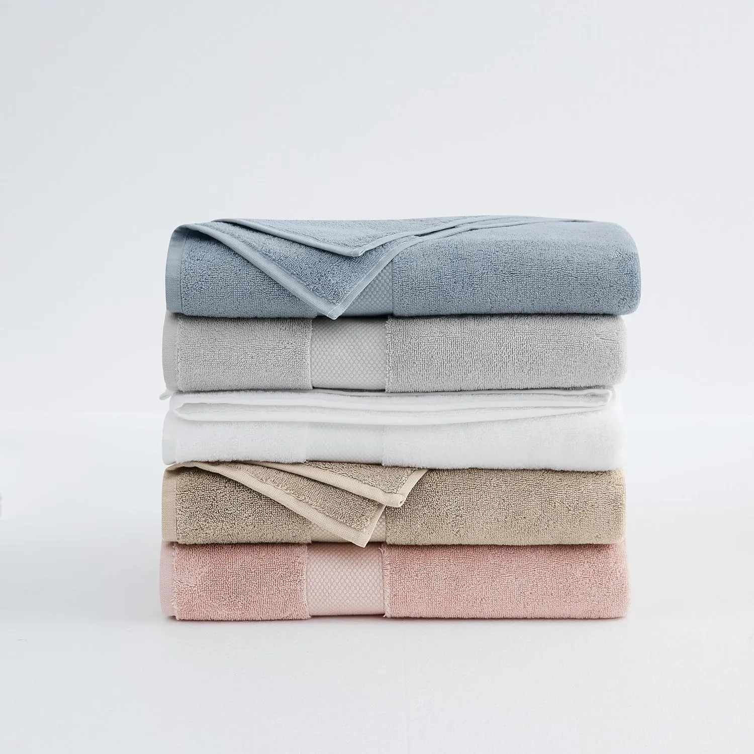 Christian Siriano NY Plush Turkish Cotton 8 Piece Towel Set in Blush, Solid Color Themed, Oeko-TEX Certified Confidence