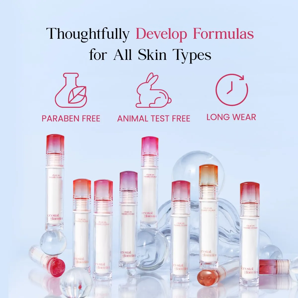 CLIO Crystal Glam Tint |Glossy Finish, Lightweight, Weightless, Buildable, Glass-Like, Smoothing, Long-Lasting, Vivid, Transparent, Shiny, Moisturizing, Hydrating (001 Vintage Apple)