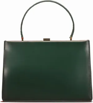 Clip Closure Luxury Genuine Leather Women's Handbag Temperament Age Reduction Commuter Bag