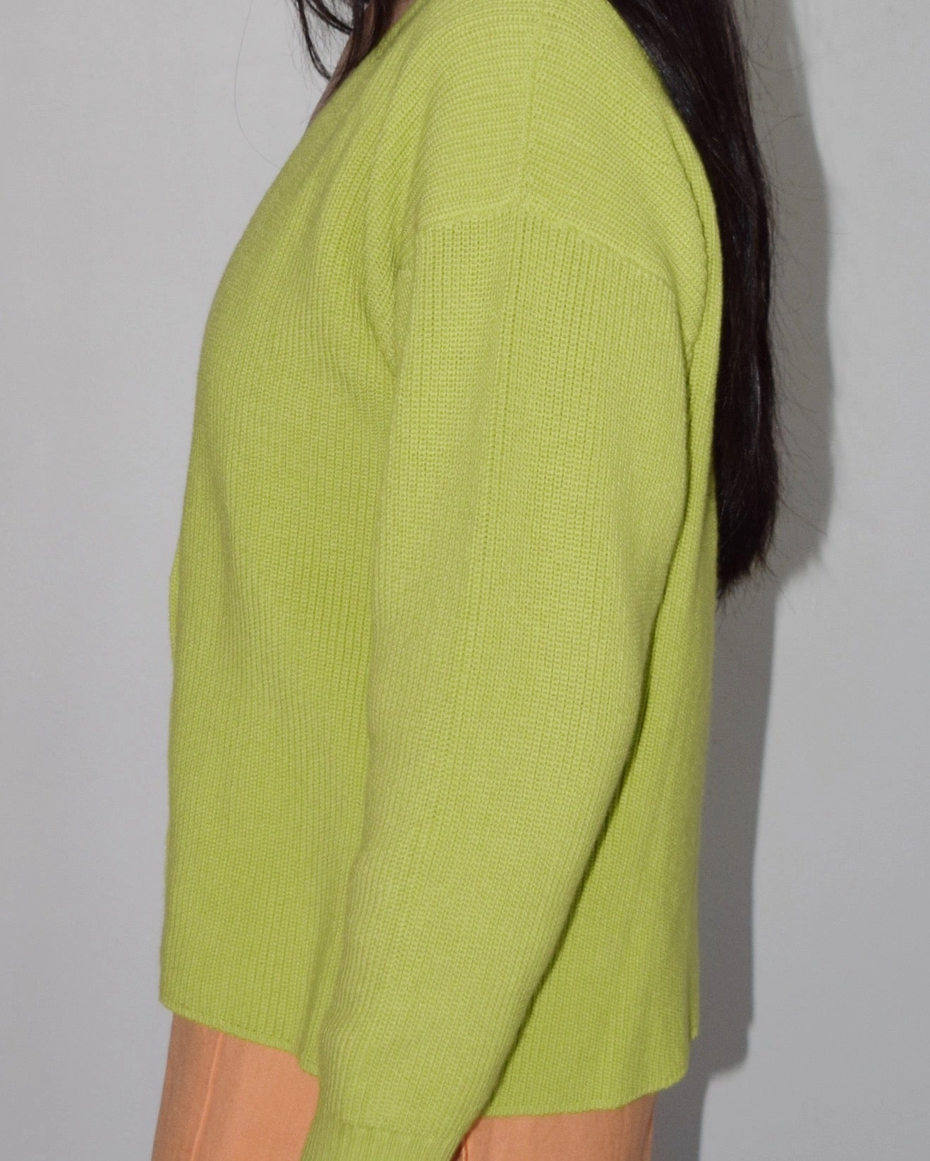 Cotton Cardigan in Highlighter Citron