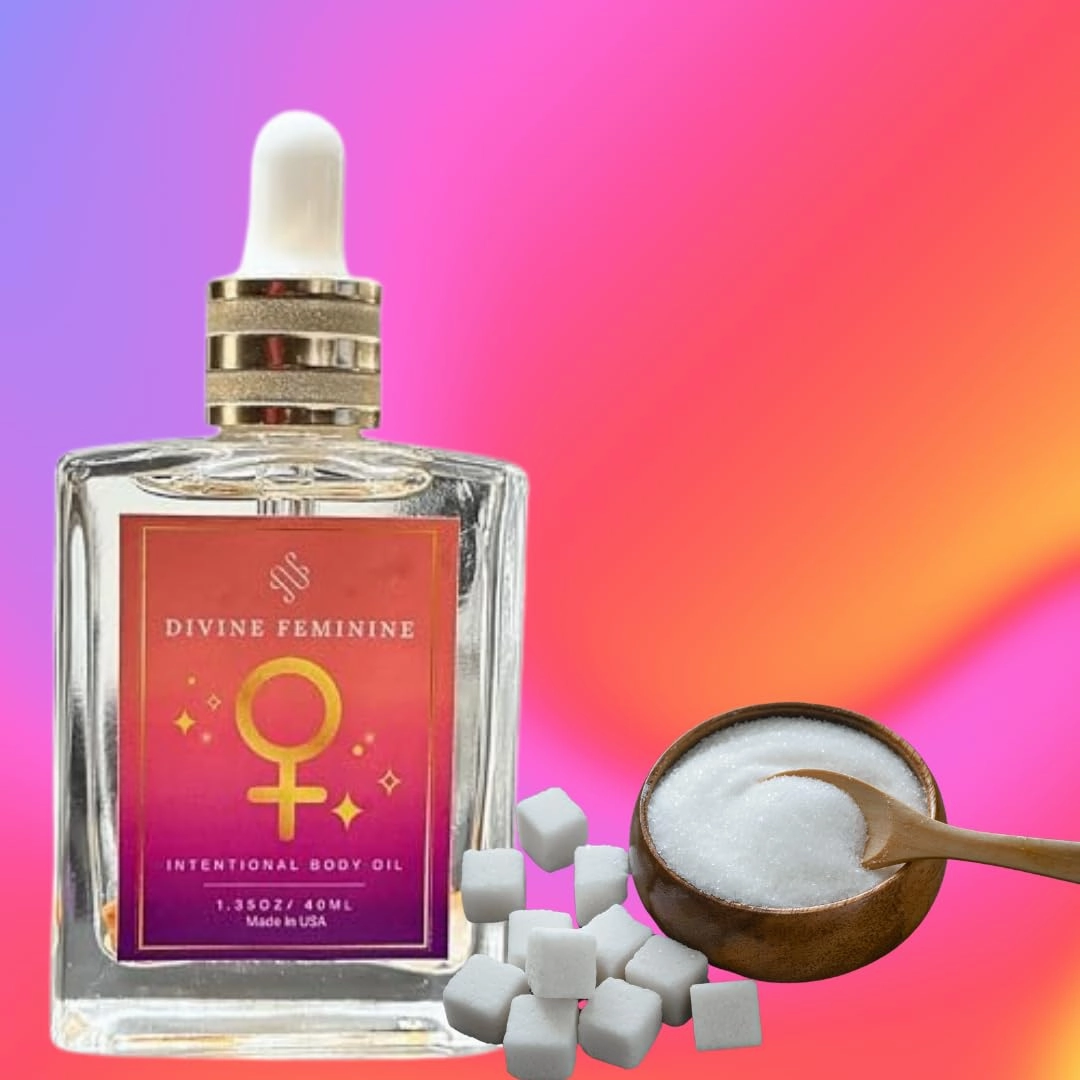 Crystal Infused Divine Feminine Intentional Luxury Body Oil 40ml, Handmade with 100% Clear Jojoba Oil   Vitamin E & Phthalate-Free Fragrances, A Magic Feminine organic Body oil.