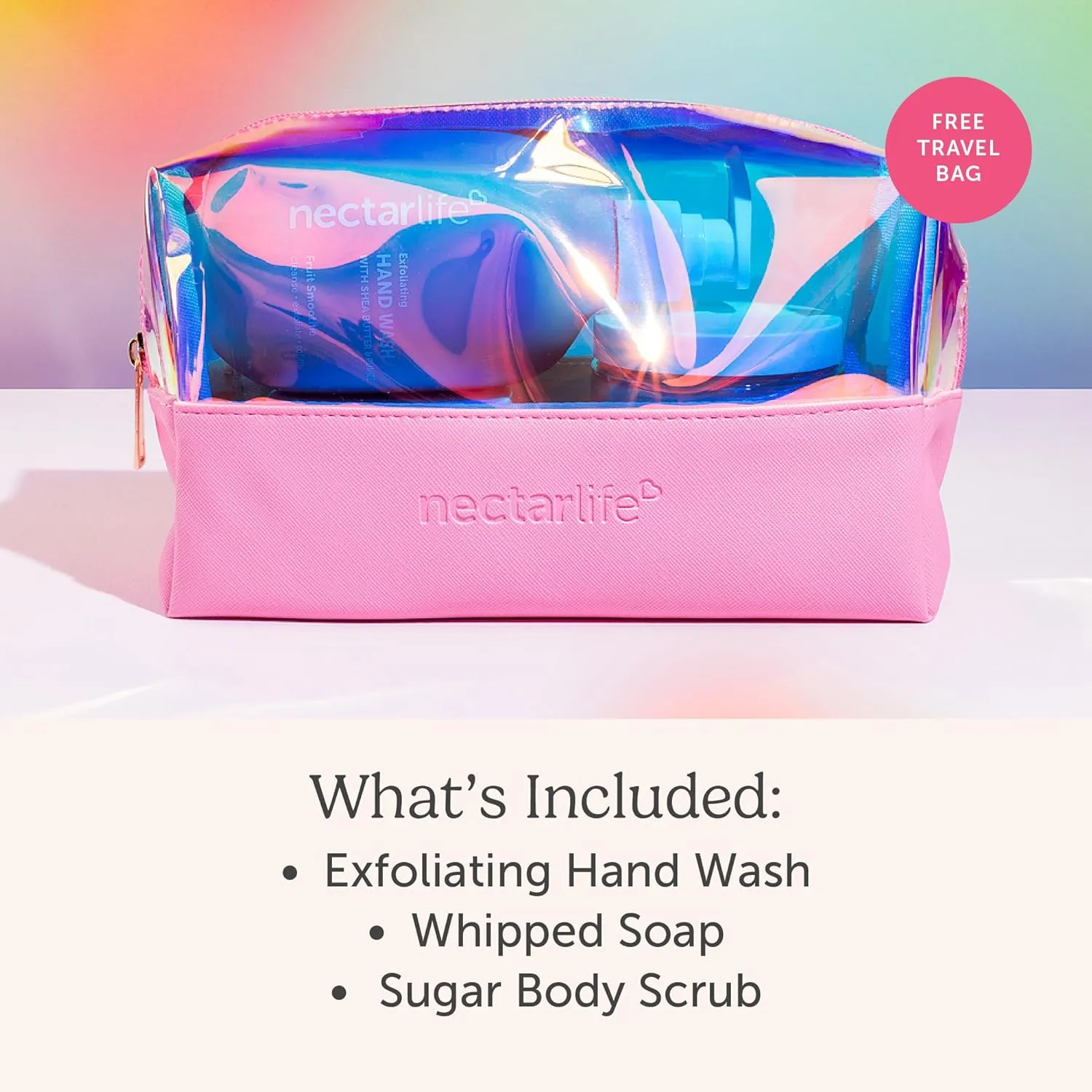 Daily Glow Kit Body Skin Care Set, Whipped Soap, Sugar Body Scrub, Hand Wash (Fruit Smoothie Scent)