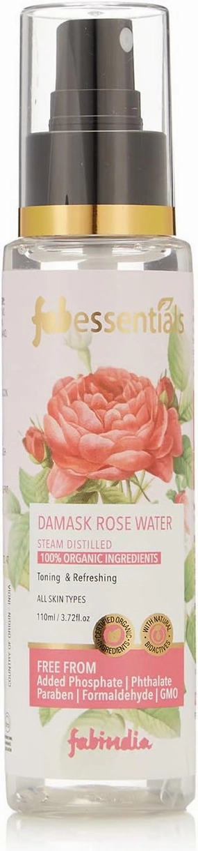 Damask Rose Water for Refreshing & Tonning Face - 110ml | Rose Water/Face Toner | Rose Water Spray for Face - Deep Hydration for Glowing Skin | Natural Face Hydrating Gulab Jal