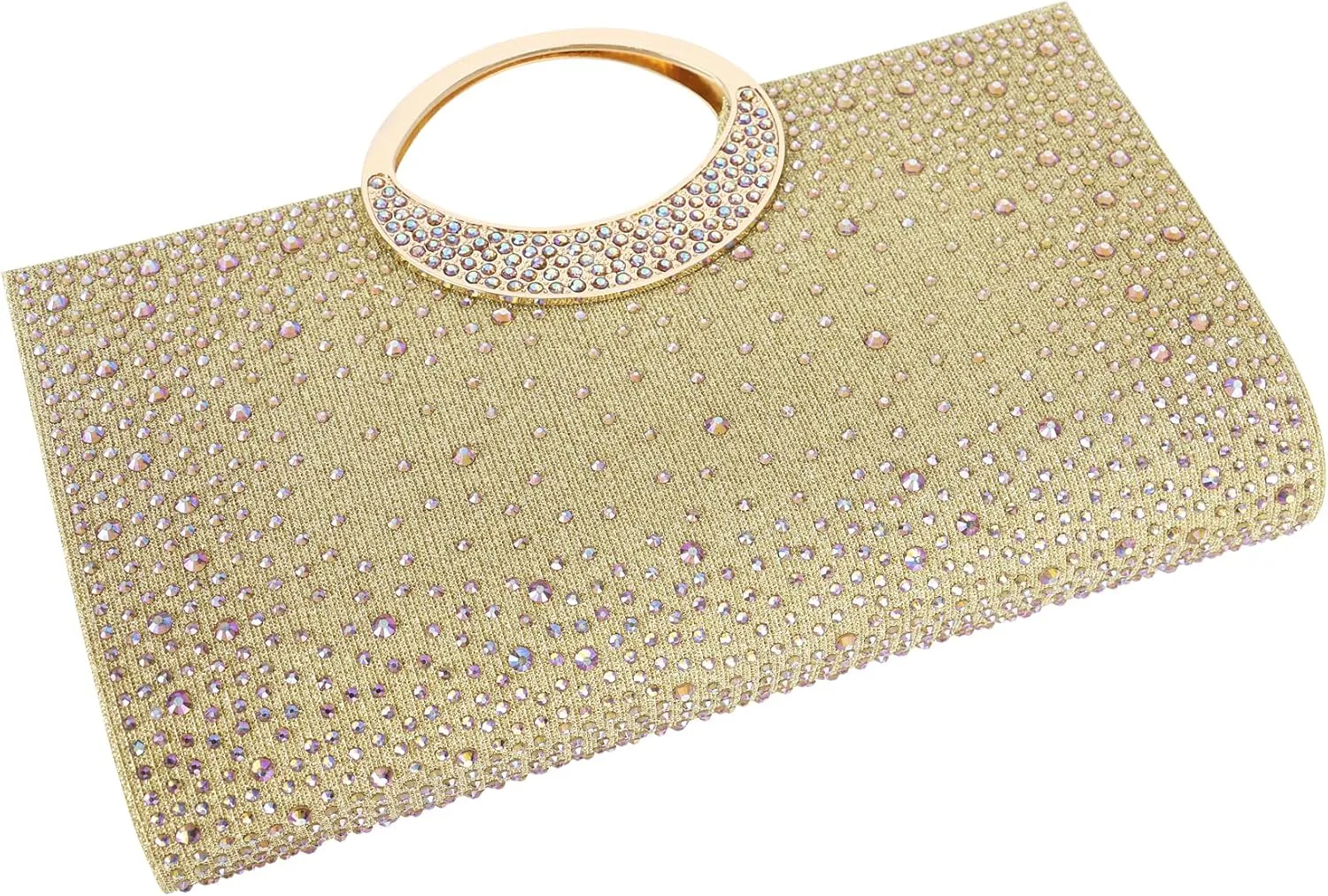 Dexmay Rhinestone Clutch Handbag with Crystal Handle for Wedding Party Elegant Clutch Purse for Women