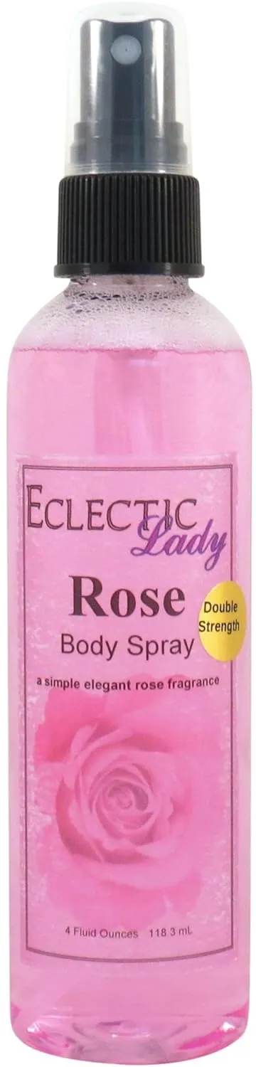 Eclectic Lady Rose Body Spray, Double Strength, 4 ounces, Body Mist for Women with Clean, Light & Gentle Fragrance, Cologne with Soft, Subtle Aroma For Daily Use