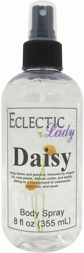 Eclectic Lady Daisy Body Spray, 8 ounces, Body Mist for Women with Clean, Light & Gentle Fragrance, Cologne with Soft, Subtle Aroma For Daily Use