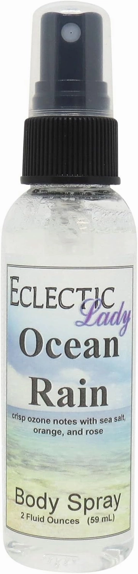 Eclectic Lady Ocean Rain Body Spray, Double Strength, 8 ounces, Body Mist for Women with Clean, Light & Gentle Fragrance, Cologne with Soft, Subtle Aroma For Daily Use