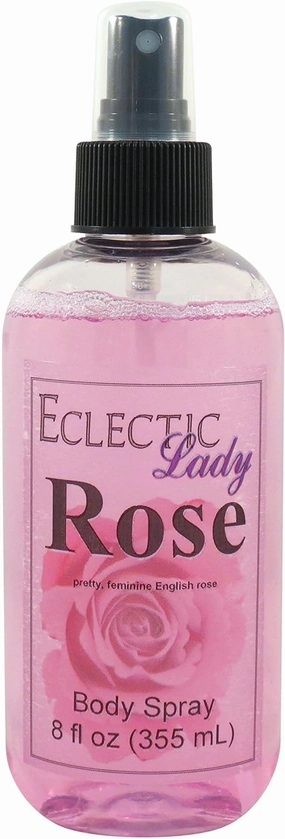 Eclectic Lady Rose Body Spray, 8 ounces, Body Mist for Women with Clean, Light & Gentle Fragrance, Cologne with Soft, Subtle Aroma For Daily Use