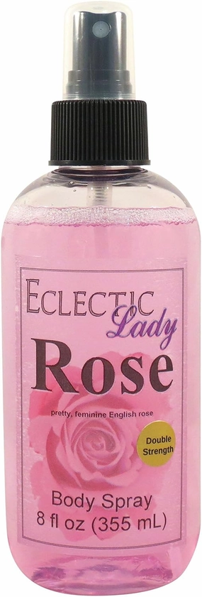 Eclectic Lady Rose Body Spray, Double Strength, 8 ounces, Body Mist for Women with Clean, Light & Gentle Fragrance, Cologne with Soft, Subtle Aroma For Daily Use