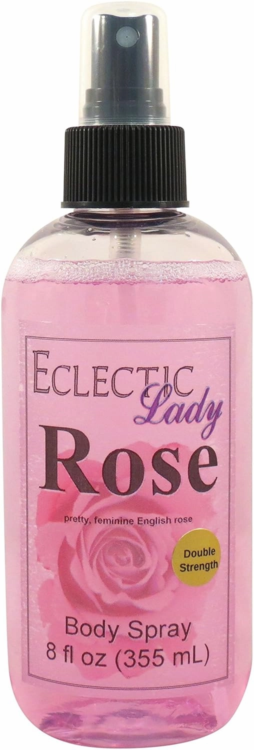 Eclectic Lady Rose Body Spray, Double Strength, 8 ounces, Body Mist for Women with Clean, Light & Gentle Fragrance, Cologne with Soft, Subtle Aroma For Daily Use