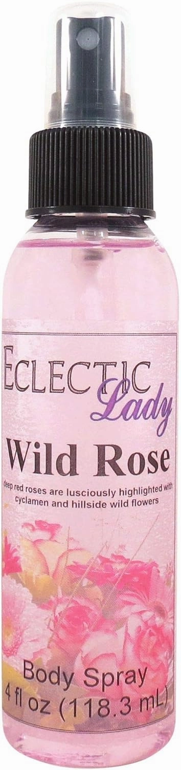 Eclectic Lady Wild Rose Body Spray, Double Strength, 4 ounces, Body Mist for Women with Clean, Light & Gentle Fragrance, Cologne with Soft, Subtle Aroma For Daily Use