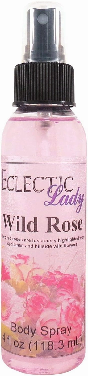 Eclectic Lady Wild Rose Body Spray, Double Strength, 4 ounces, Body Mist for Women with Clean, Light & Gentle Fragrance, Cologne with Soft, Subtle Aroma For Daily Use