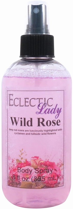 Eclectic Lady Wild Rose Body Spray, Double Strength, 8 ounces, Body Mist for Women with Clean, Light & Gentle Fragrance, Cologne with Soft, Subtle Aroma For Daily Use