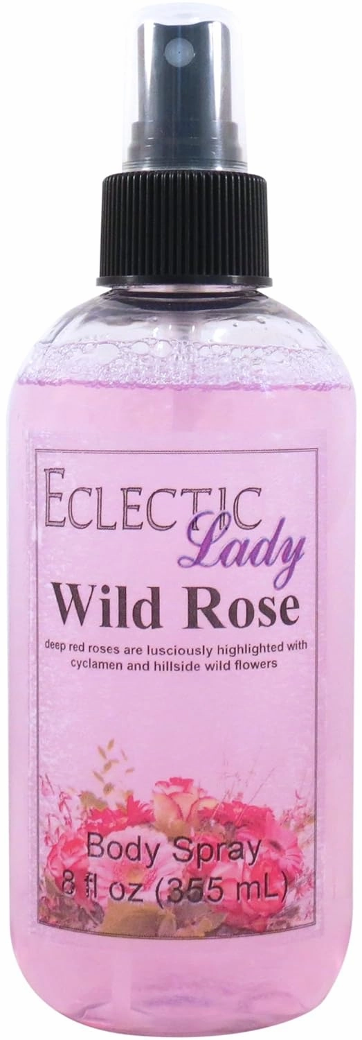 Eclectic Lady Wild Rose Body Spray, Double Strength, 8 ounces, Body Mist for Women with Clean, Light & Gentle Fragrance, Cologne with Soft, Subtle Aroma For Daily Use