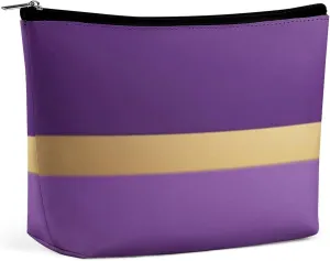 Elegant Makeup Bag, Elegant Royal Purple and Gold Cosmetic Bag Large Capacity Pouch Portable Organizer for Men & Women
