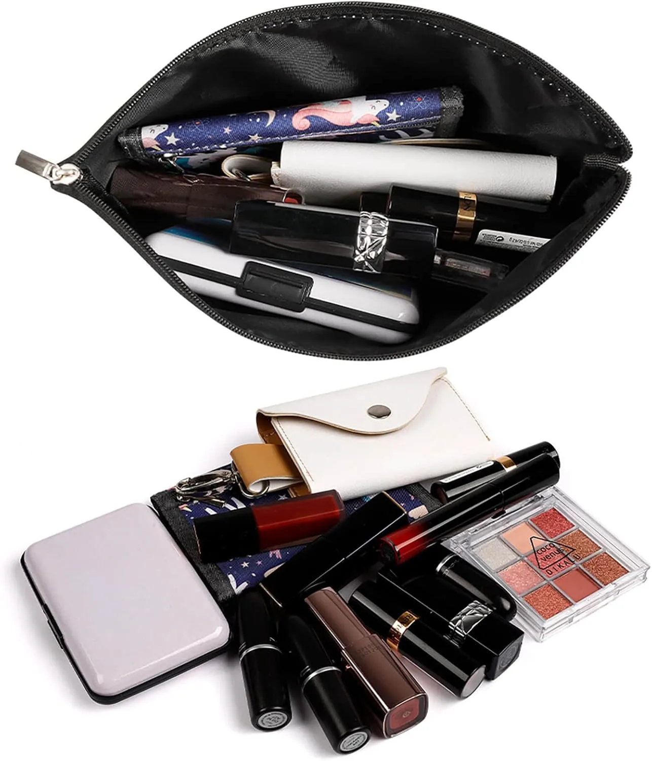 Elegant Makeup Bag, Elegant Royal Purple and Gold Cosmetic Bag Large Capacity Pouch Portable Organizer for Men & Women