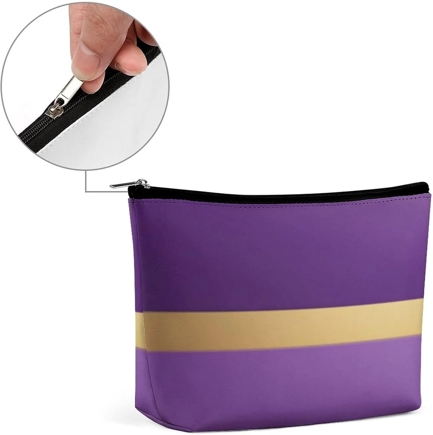 Elegant Makeup Bag, Elegant Royal Purple and Gold Cosmetic Bag Large Capacity Pouch Portable Organizer for Men & Women