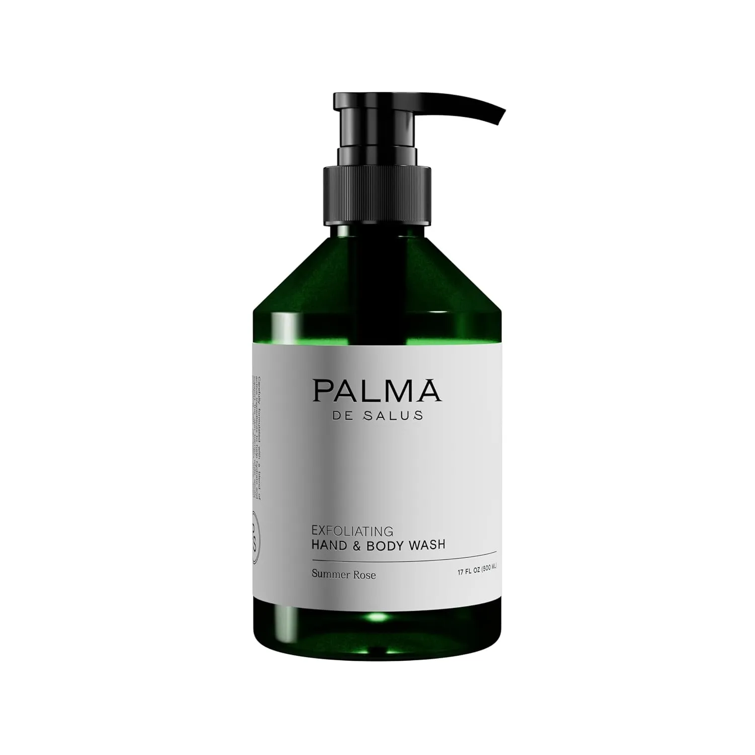 Exfoliating Hand & Body Wash (Organic Summer Rose) | Hydrating Cleanser with Avocado Oil, Betaine from Sugar Beets & Olive Pits – Plant-Based Scrub for Glowing Skin | 17 fl oz