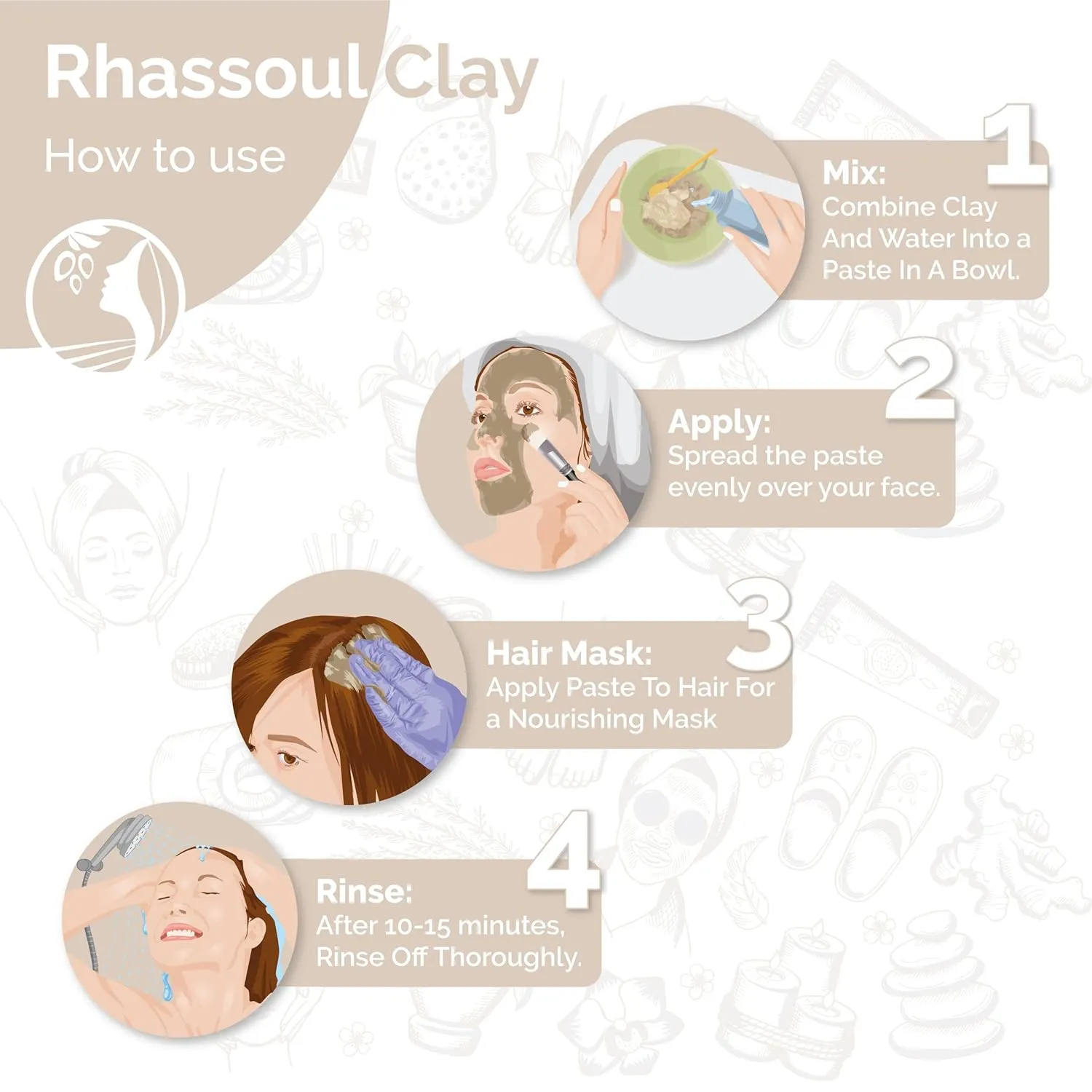 Fatima's Garden Rhassoul with Prickly Pear - Hydrating Face & Hair Mask, 425g