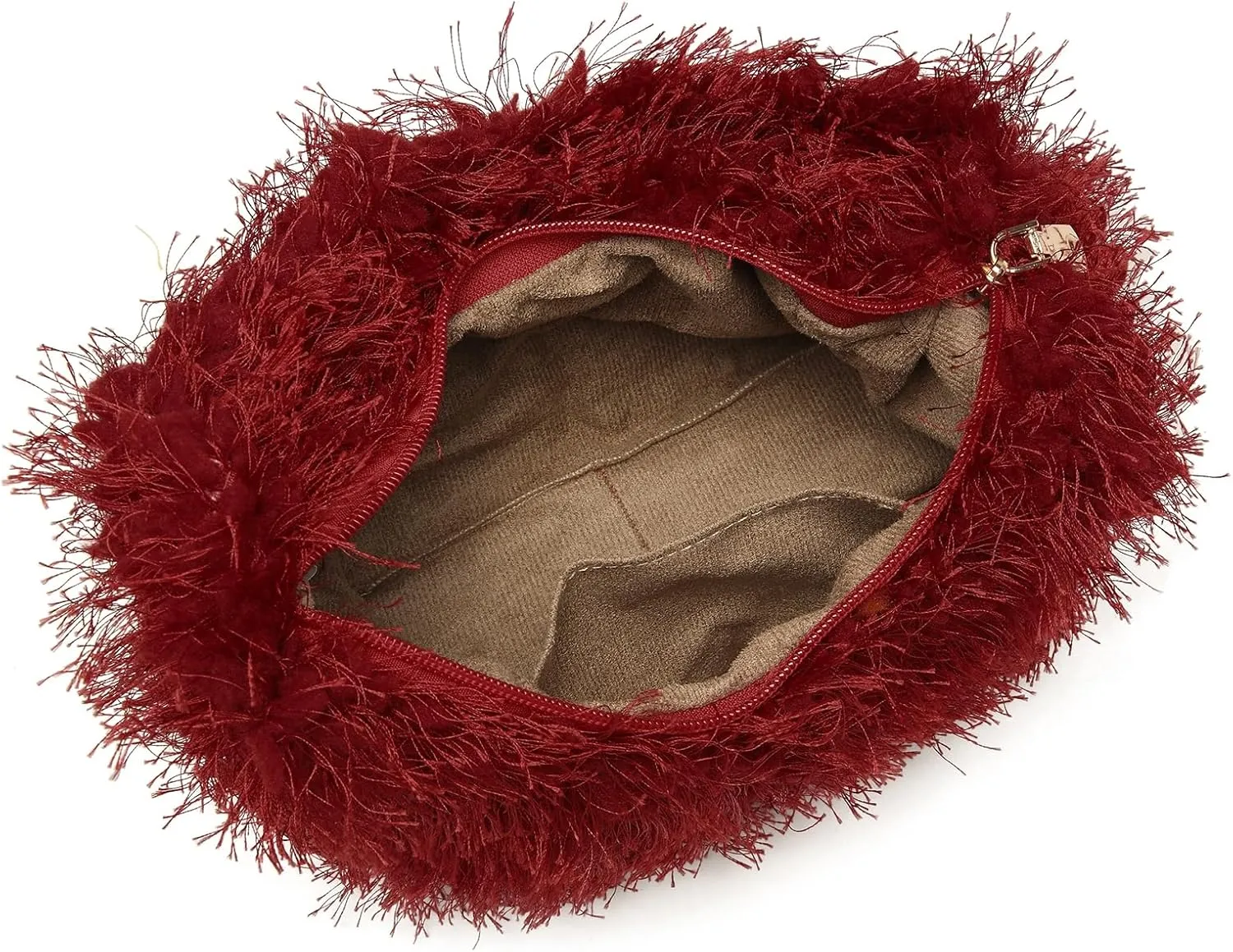 Faux Fur Fluffy Hobo Bag Furry Handbag Purse Y2K Fuzzy Tote Bag,Trendy Cute Plush Purse for Women