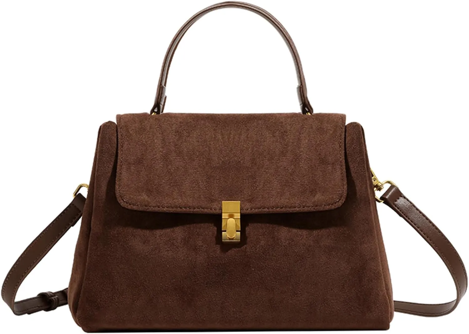 Faux Suede Tote Bag Women's Vintage Faux Suede Top Handle Bag Shoulder Handbag Crossbody.