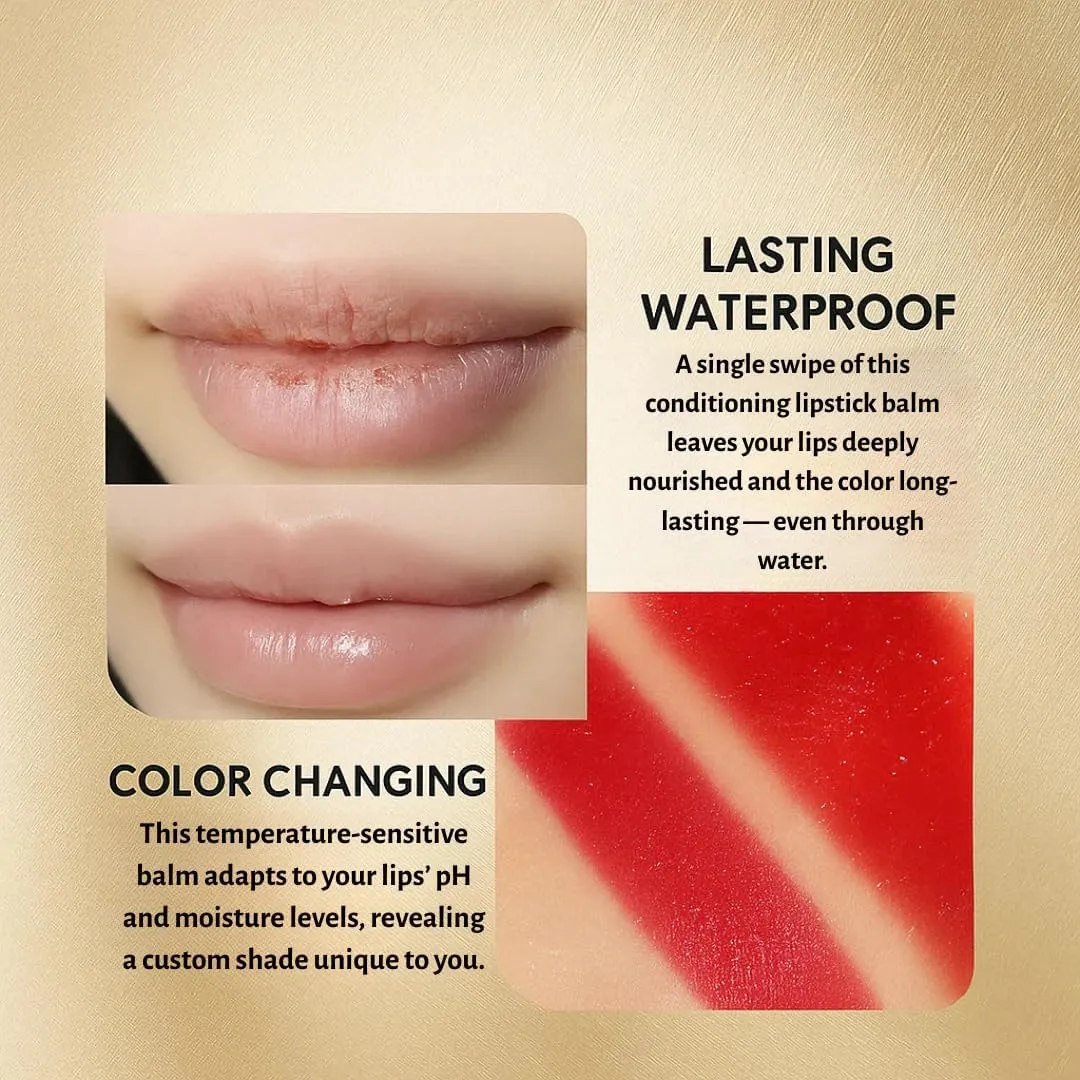 Filgaentrme Lipstick, Color Changing Lipstick, Gold Crystal Color Changing 𝐋𝐢𝐩𝐬𝐭𝐢𝐜𝐤, Moodlipstick 𝐂𝐨𝐥𝐨𝐫 𝐂𝐡𝐚𝐧𝐠𝐢𝐧𝐠 Long Lasting