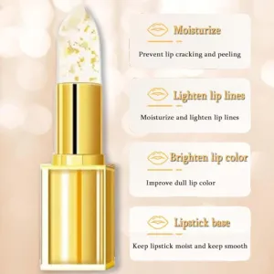Filgaentrme Lipstick, Hardpointing Color Changing Lipstick, Gold Crystal Color Changing Lipsticks (#B,2PCS)