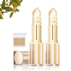 Filgaentrme Lipstick, Trylevora Lipstick, Transferproof Color Changing Lip Stick, Long Lasting 24 Hours Moisturizing Glossy Shine Lip Gloss (2Pcs)
