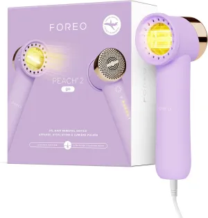 FOREO Peach 2 go IPL Hair Removal Device - Travel-Friendly Permanent Removal - Laser Treatment for Body & Face - Painless & Skin Cooling - Silicone Shield - Customizable - Lavander