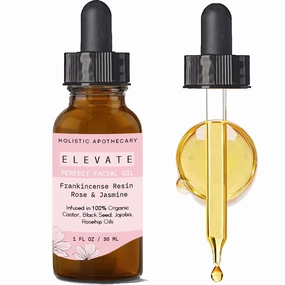 Frankincense Resin-Infused Organic Black Seed, Castor & Jojoba Oils, Rosehip   Jasmine & Rose Anti-Aging Hydrating, Nourishing, Revitalizing, Radiant Skin Oil Perfector Clean Ingredients