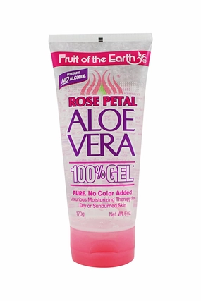 Fruit of the Earth Aloe Vera 100% Gel, Rose Petal, 6 Ounce (Pack of 3)