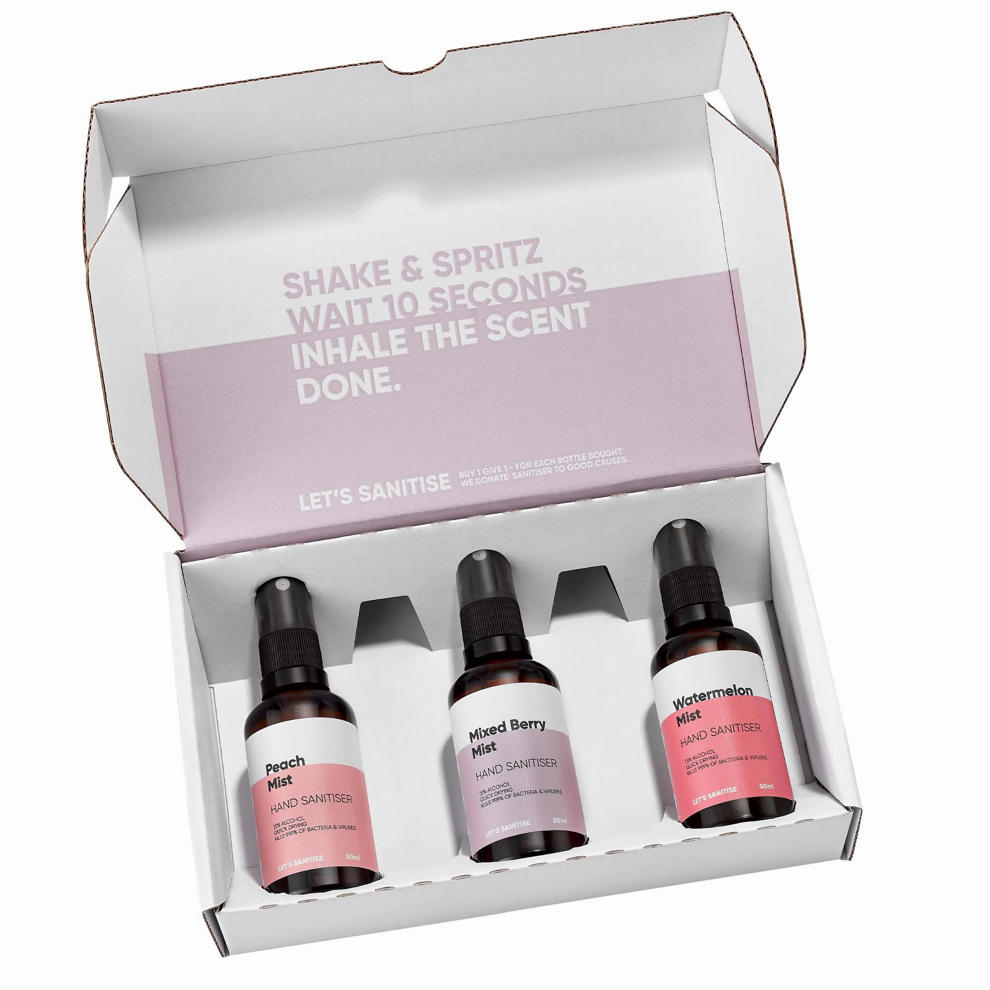Fruity Scented Hand Sanitiser Mist Set of 3 - 50ml