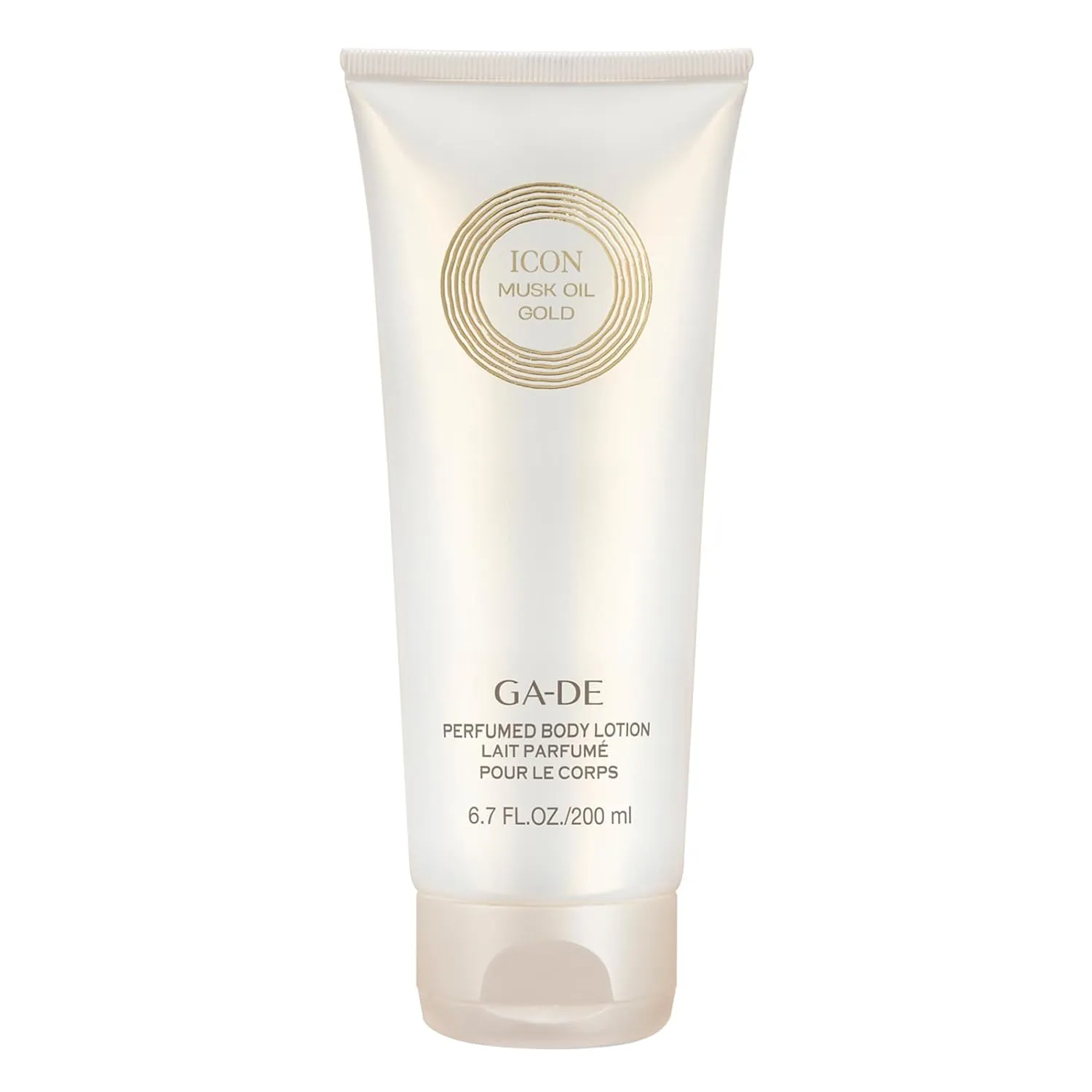 GA-DE Icon Musk Oil Gold Perfume Body Lotion - Lightweight, Quick Absorbing Lotion - Moisturizing Cream with Soothing Actives for Smooth Skin - 6.7 oz