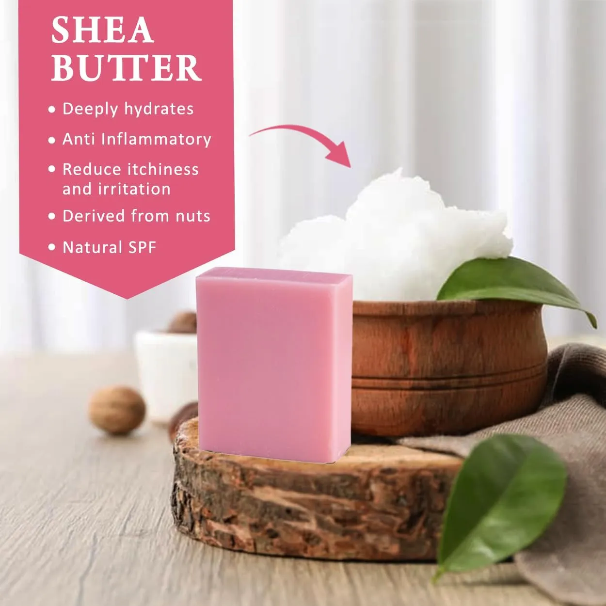Garden Rose Scented Natural Soap Bars (5 Bars), 3.5oz Moisturizing French Triple Milled Soap Bars Enriched with Shea Butter - Pure Plant Oil Bath & Body