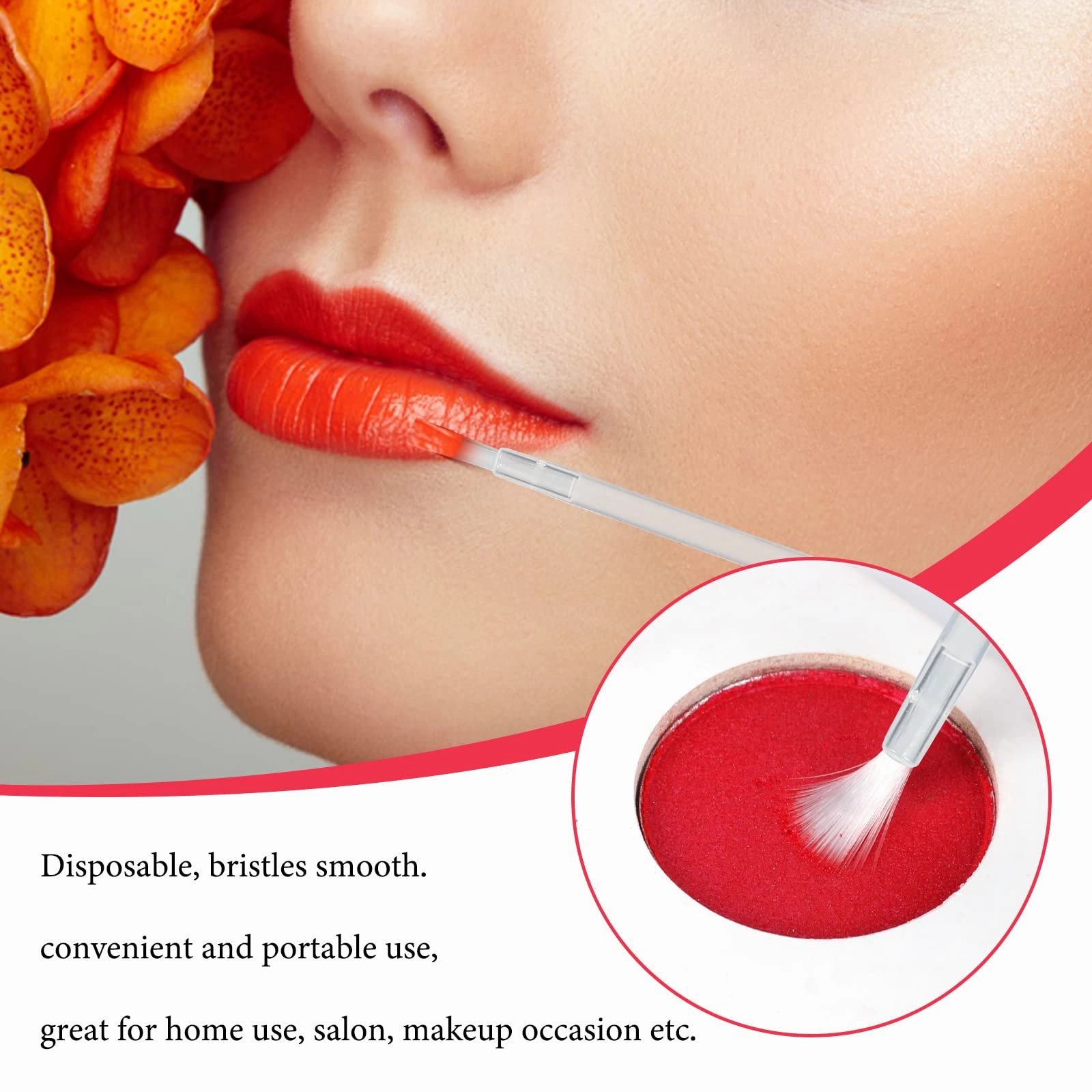 GCQQ 100PCS Disposable Lip Brushes, Clear Lipstick Applicator, Lip Wands Makeup Beauty Tool Kits PYO Cookie Paint Brush (Clear)