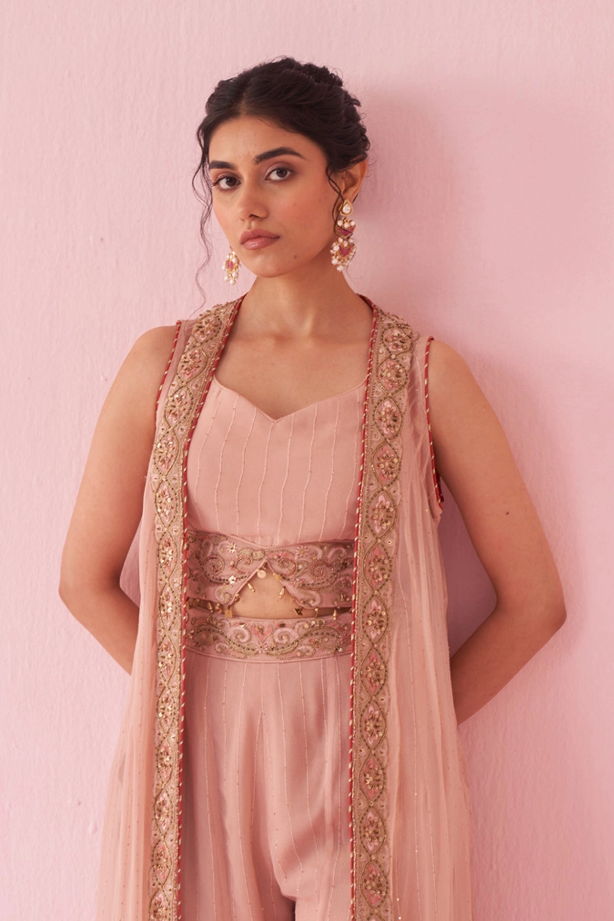 GEHNA BLUSH PINK SHARARA SET