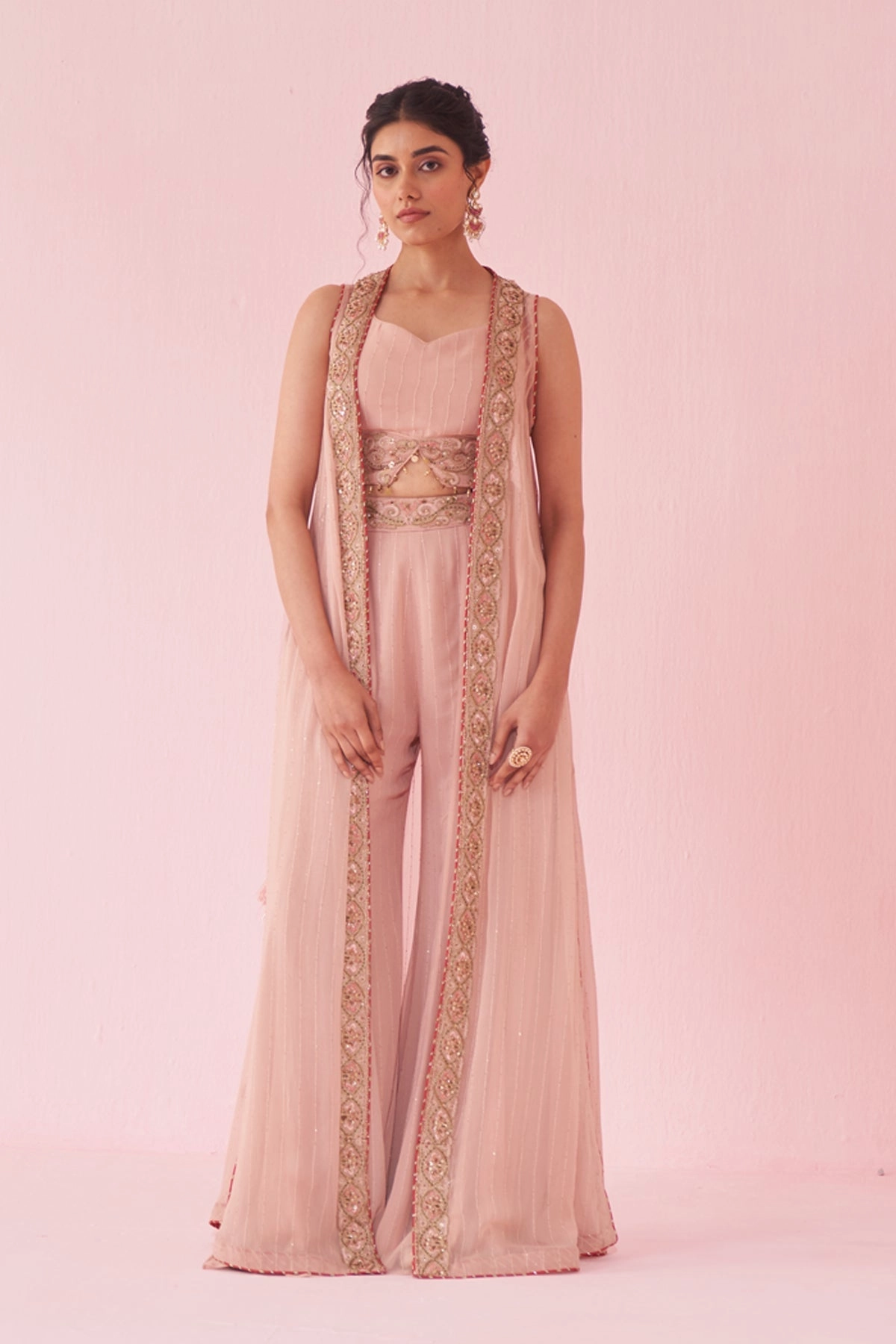 GEHNA BLUSH PINK SHARARA SET